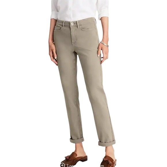 J.Jill Denim - J. Jill Boyfriend Straight Leg Ankle Jeans Light Soft Taupe Stretch Denim Size 6